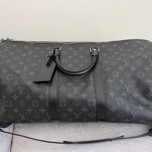 Louis Vuitton Keepall Bandouliere 55 Bag in Damien Graphite